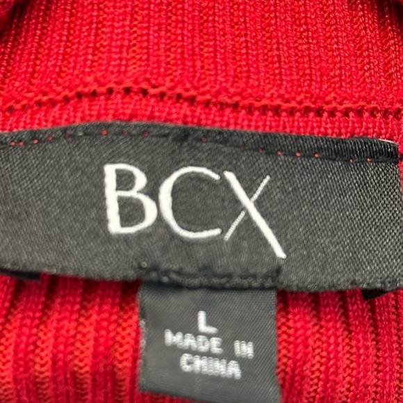 BCX Long Sleeve Turtle Neck Bodycon Dress - Red - size Large - Picture 6 of 9